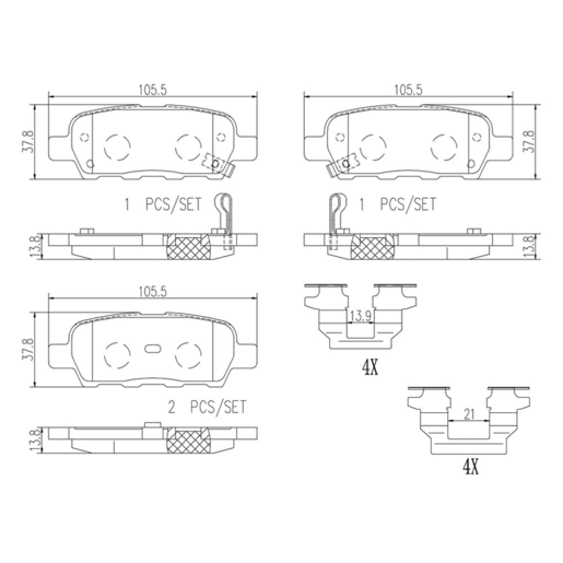 Brembo NAO Ceramic Disc Pad Set - P56046N