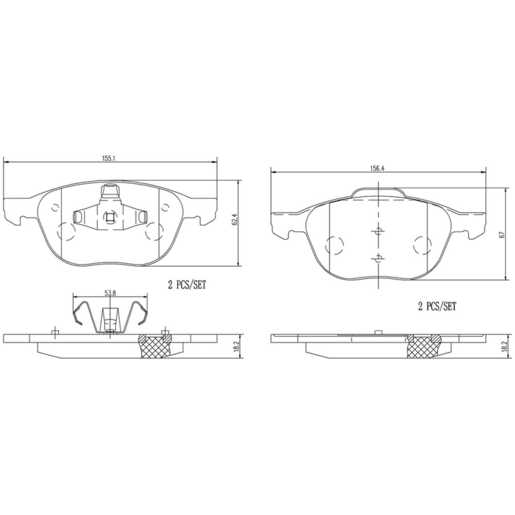 Brembo NAO Ceramic Disc Pad Set - P24061N