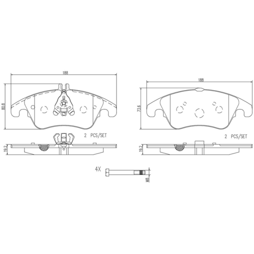 Brembo NAO Ceramic Disc Pad Set - P50069N