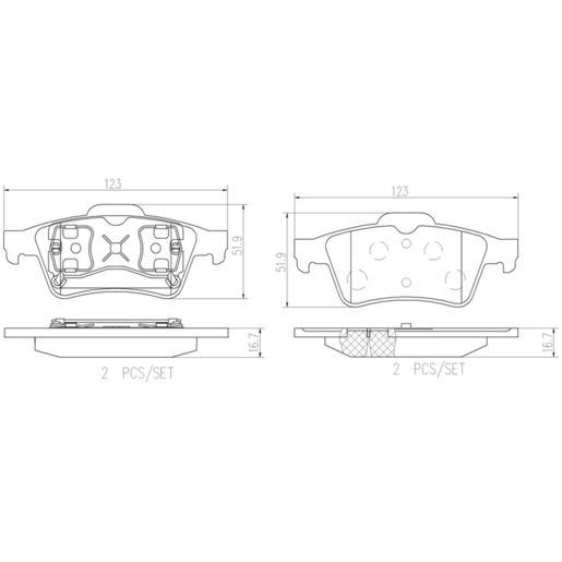 Brembo NAO Ceramic Disc Pad Set - P59044N