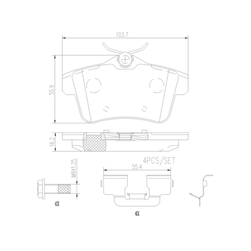 Brembo NAO Ceramic Disc Pad Set - P06102N