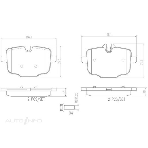 Brembo NAO Ceramic Disc Pad Set - P06061N