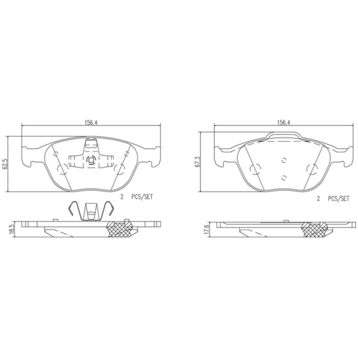 Brembo NAO Ceramic Disc Pad Set - P24058N