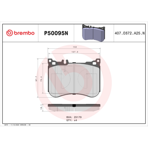 Brembo NAO Ceramic Disc Pad Set - P50095N