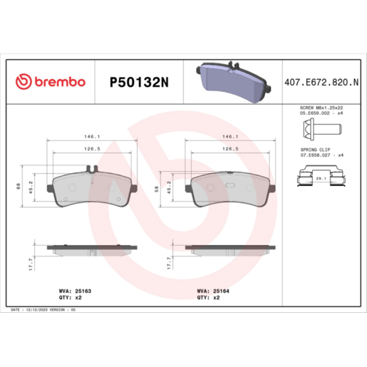 Brembo NAO Ceramic Disc Pad Set - P50132N