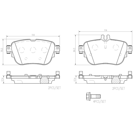 Brembo NAO Ceramic Disc Pad Set - P50136N