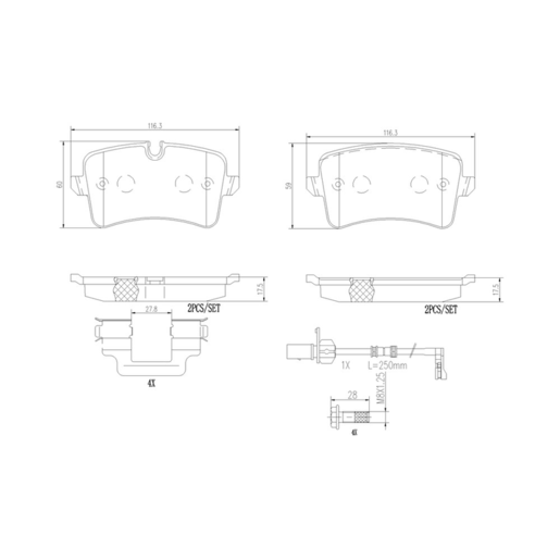 Brembo NAO Ceramic Disc Pad Set - P85150N