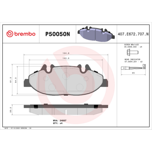 Brembo NAO Ceramic Disc Pad Set - P50050N