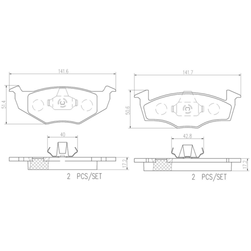 Brembo NAO Ceramic Disc Pad Set - P85025N