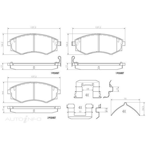 Brembo NAO Ceramic Disc Pad Set - P30022N