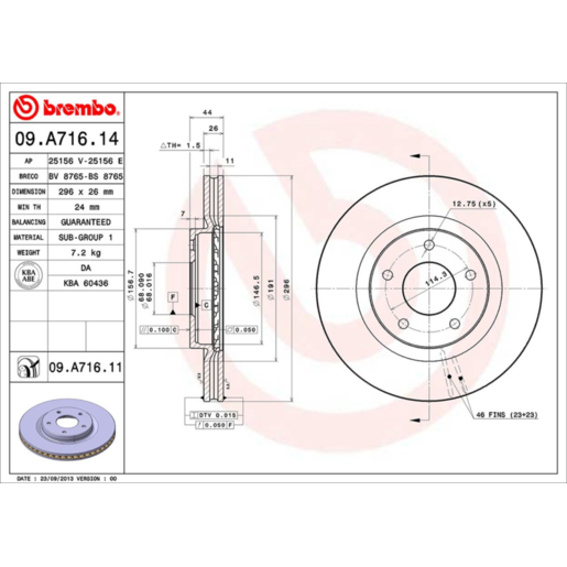 Brembo Disc Brake Rotor - 09.A716.11