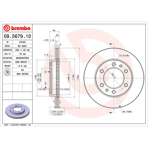 Brembo Disc Brake Rotor - 09.5679.10