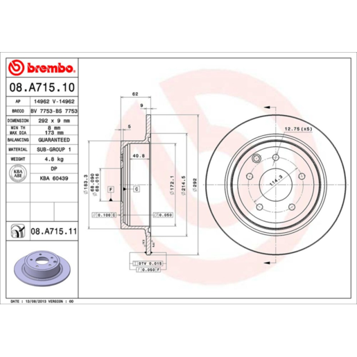 Brembo Disc Brake Rotor - 08.A715.11