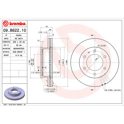 Brembo Disc Brake Rotor - 09.B622.10