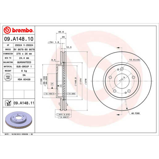 Brembo Disc Brake Rotor - 09.A148.11