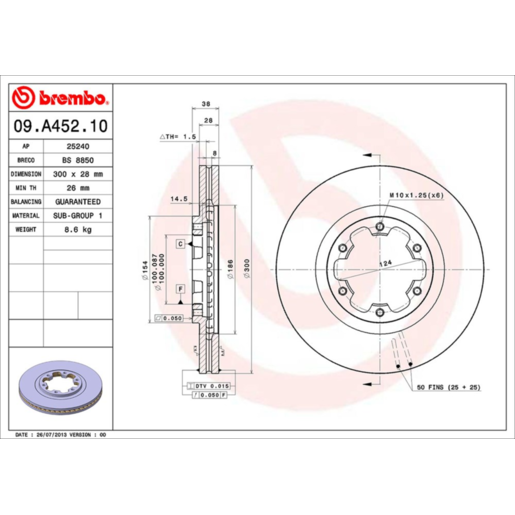 Brembo Disc Brake Rotor - 09.A452.10