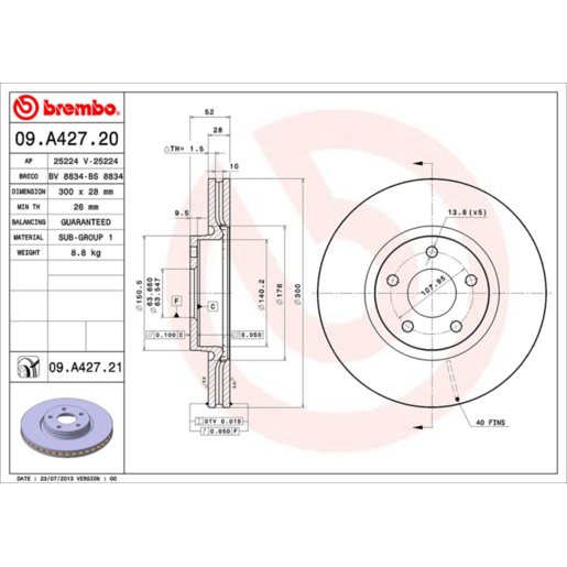 Brembo Disc Brake Rotor - 09.A427.21