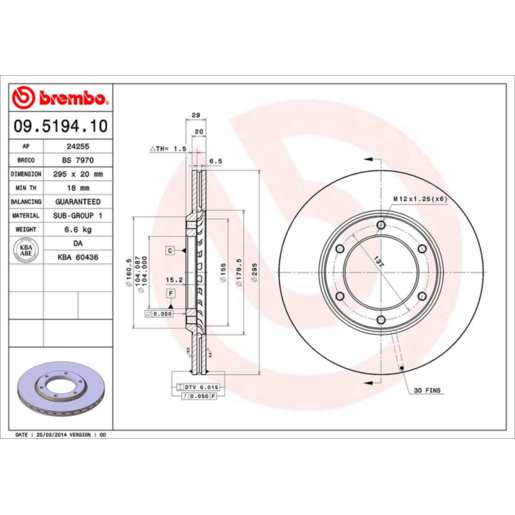 Brembo Disc Brake Rotor Front - 09.5194.10