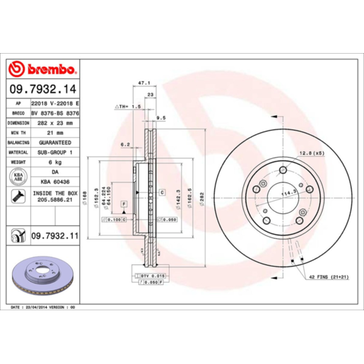 Brembo Disc Brake Rotor - 09.7932.11