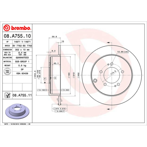 Brembo Disc Brake Rotor - 08.A755.11