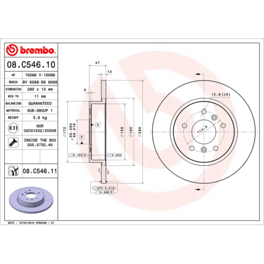 Brembo Disc Brake Rotor - 08.C546.11