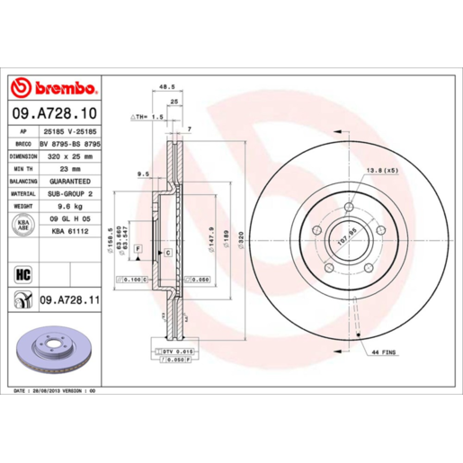 Brembo Disc Brake Rotor - 09.A728.11