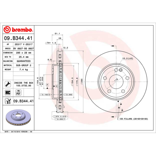 Brembo Disc Brake Rotor Front - 09.B344.41