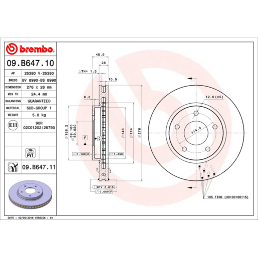 Brembo Disc Brake Rotor - 09.B647.11