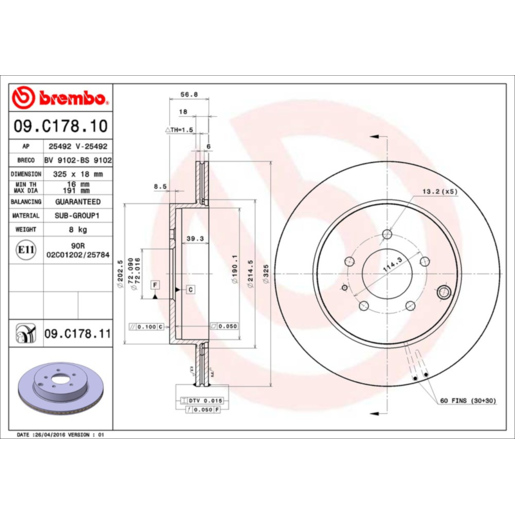 Brembo Disc Brake Rotor - 09.C178.11