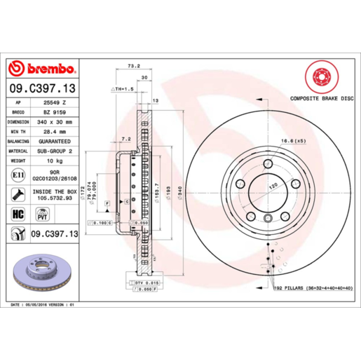 Brembo Disc Brake Rotor - 09.C397.13