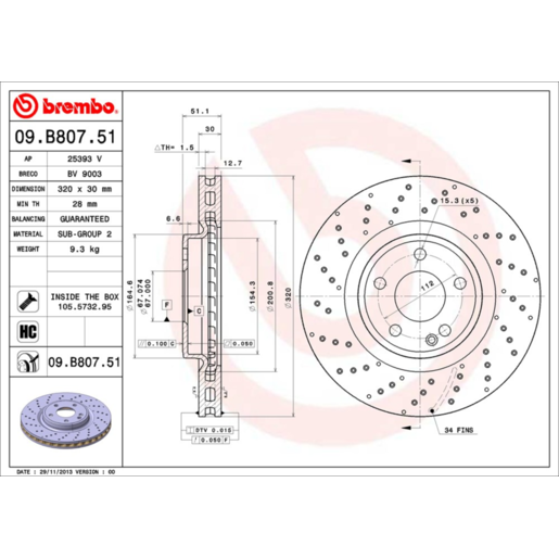 Brembo Disc Brake Rotor Front - 09.B807.51