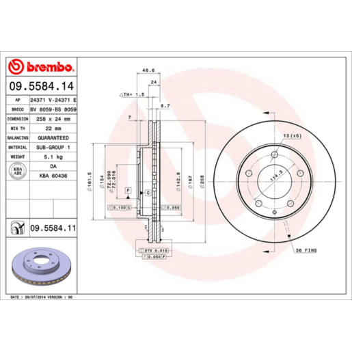 Brembo Disc Brake Rotor - 09.5584.11