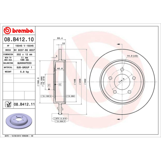 Brembo Disc Brake Rotor - 08.B412.11