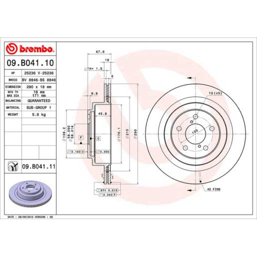 Brembo Disc Brake Rotor - 09.B041.11