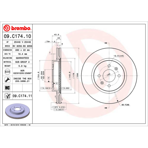 Brembo Disc Brake Rotor - 09.C174.11