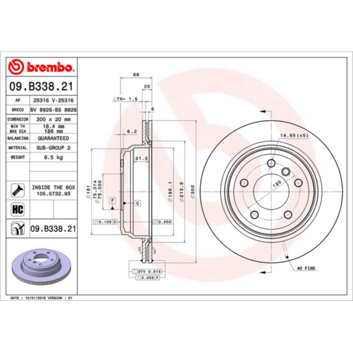 Brembo Disc Brake Rotor - 09.B338.21