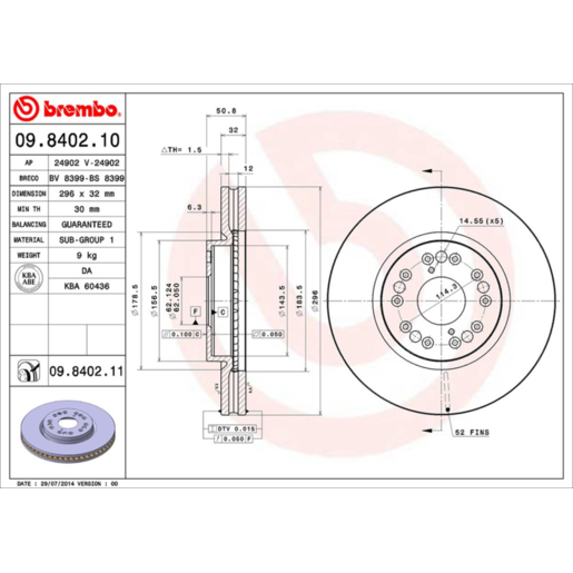 Brembo Disc Brake Rotor Front - 09.8402.11