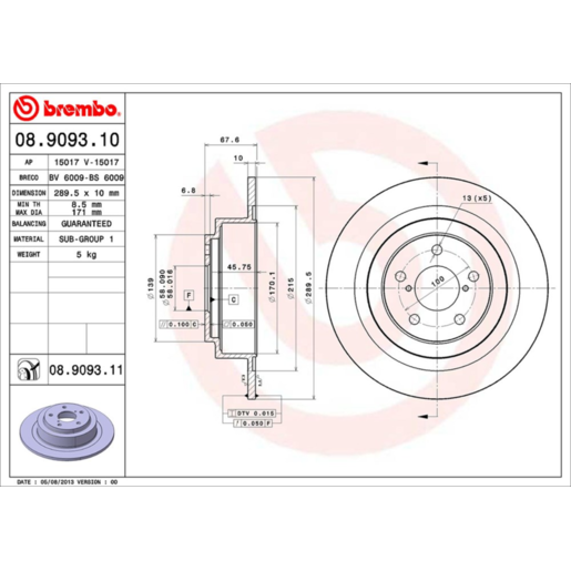 Brembo Disc Brake Rotor - 08.9093.11