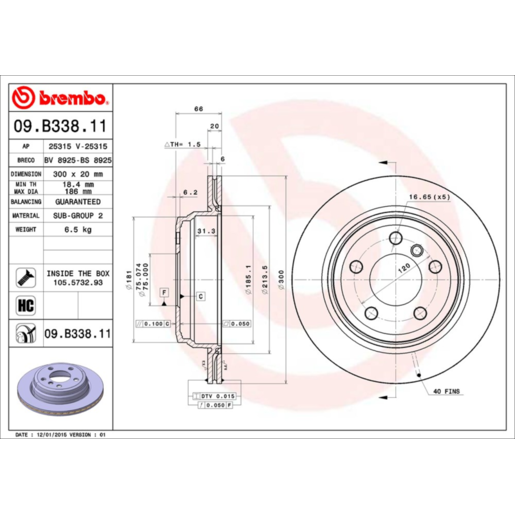 Brembo Disc Brake Rotor - 09.B338.11