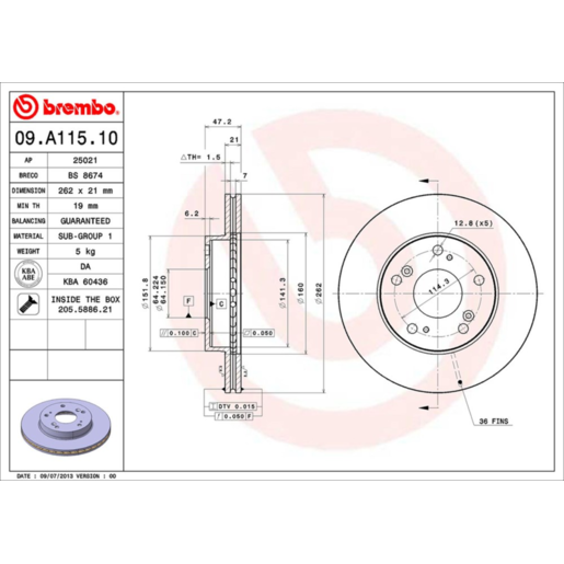 Brembo Disc Brake Rotor - 09.A115.10