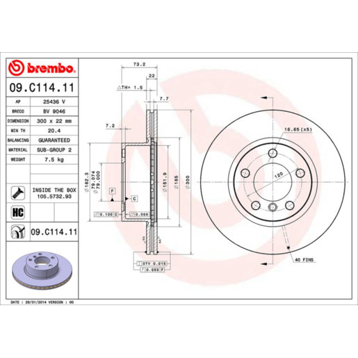 Brembo Disc Brake Rotor - 09.C114.11