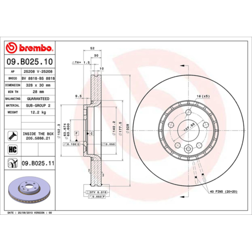 Brembo Disc Brake Rotor Front - 09.B025.11