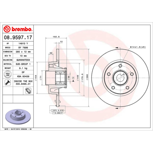 Brembo Disc Brake Rotor - 08.9597.17