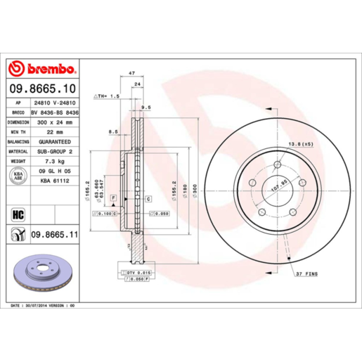 Brembo Disc Brake Rotor - 09.8665.11