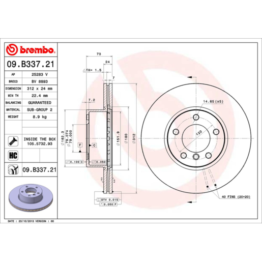 Brembo Disc Brake Rotor - 09.B337.21