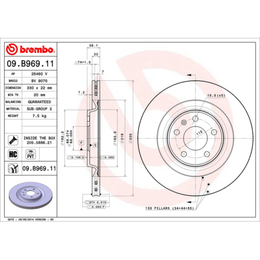 Brembo Disc Brake Rotor - 09.B969.11