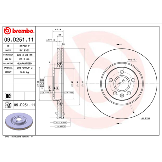 Brembo Disc Brake Rotor - 09.D251.11