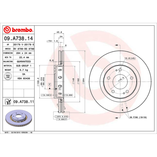 Brembo Disc Brake Rotor - 09.A738.11