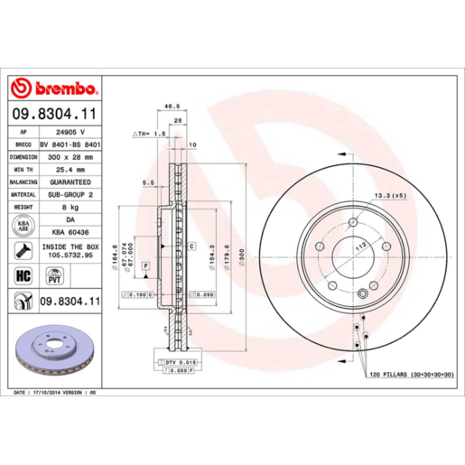 Brembo Disc Brake Rotor Front - 09.8304.11