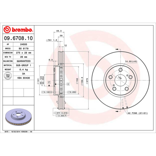 Brembo Disc Brake Rotor - 09.6708.10